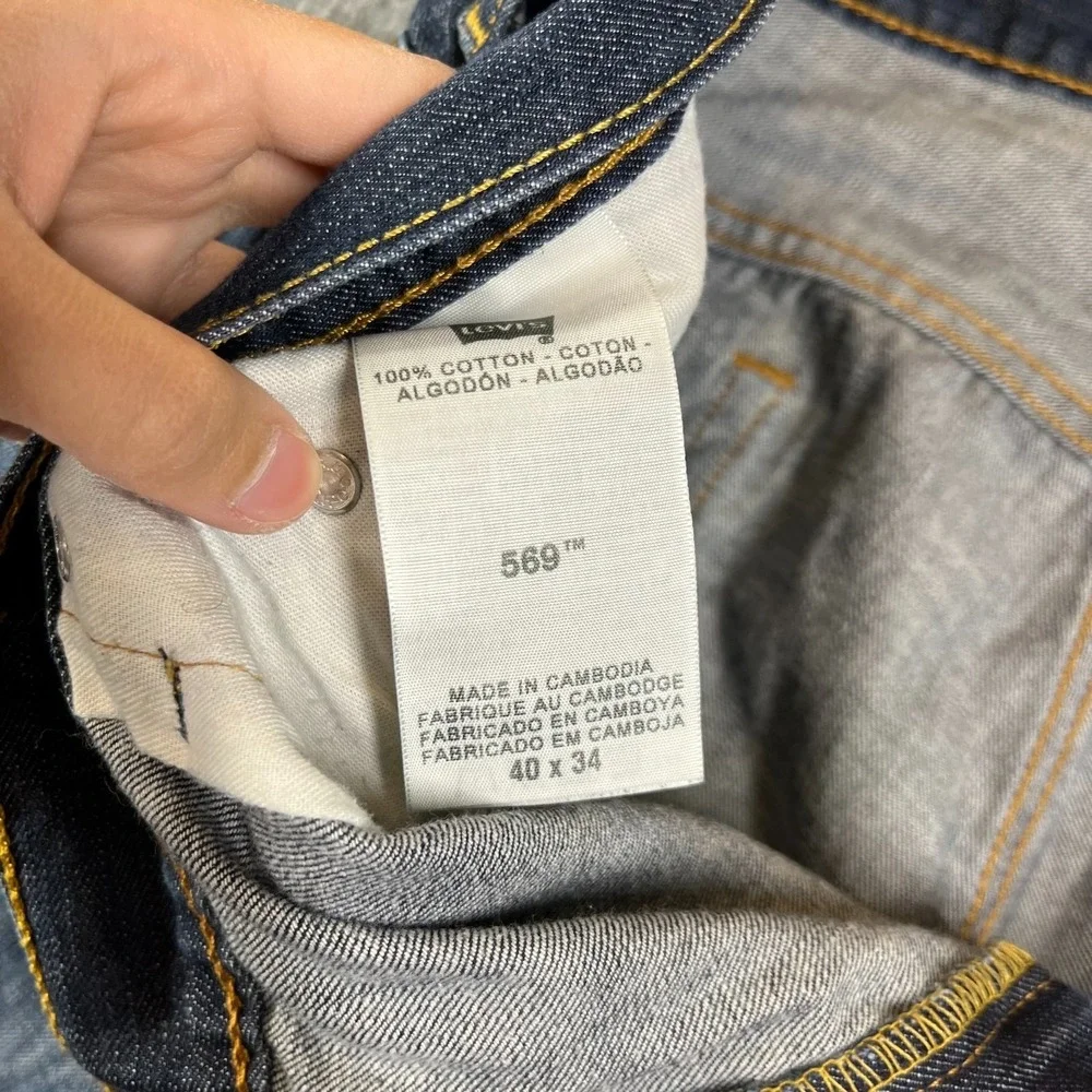 Levi's 569‎ Jeans Men's Rinse Blue Denim Classic Straight Zip Fly 40X30 - Flaws